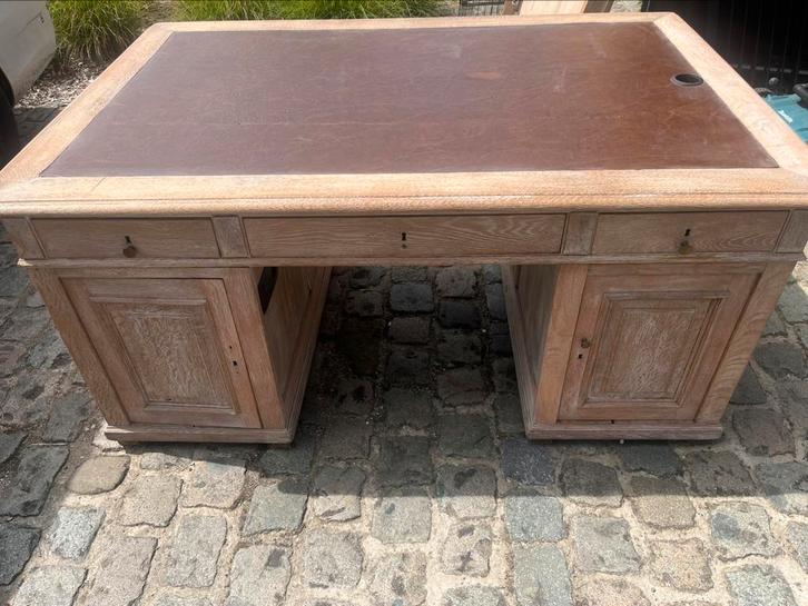Eikenhouten notarisbureau gezandstraald, Huis en Inrichting, Kasten | Computermeubels, Gebruikt, 70 tot 120 cm, 120 tot 170 cm