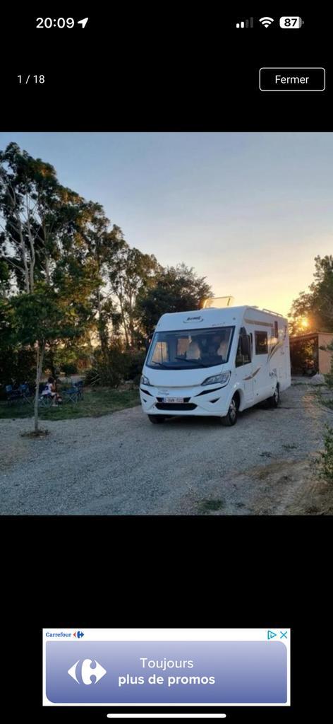 Camping car Mac Louis Sovereign 822, Caravanes & Camping, Camping-cars, Particulier, Fiat, Stores, Auvent, Caméra de recul, Enlèvement