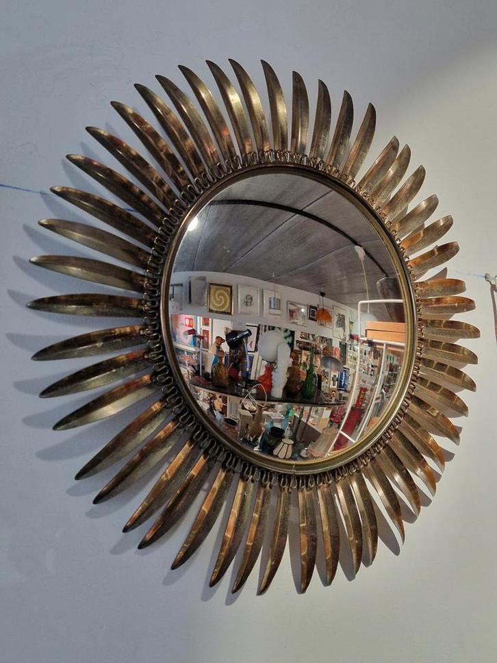 Deknudt zonnespiegel , heksenoog ,  54cm groot , bol spiegel, Huis en Inrichting, Woonaccessoires | Spiegels, Gebruikt, 50 tot 75 cm