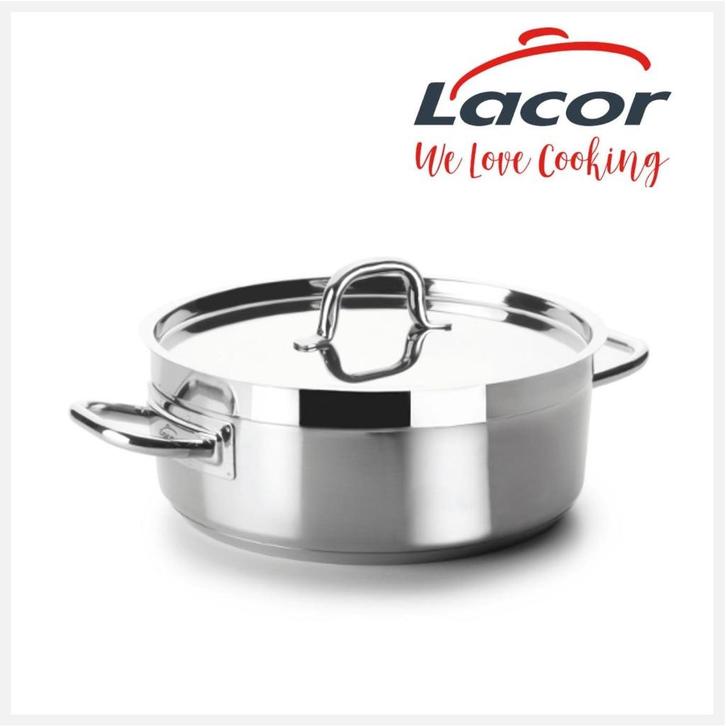 lage kookpan, zonder deksel | 20cm 2,9L | Lacor Chef luxe, Huis en Inrichting, Keuken | Potten en Pannen, Nieuw, Kookpan of Snelkookpan
