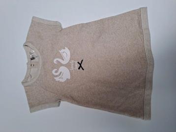 Mt 12m Beige gebreide jurk met gouddraad en zwanen beschikbaar voor biedingen