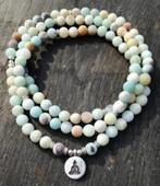 Amazoniet mala ketting met Boeddha bedel, Ophalen of Verzenden, Nieuw, Groen, Steen of Mineraal