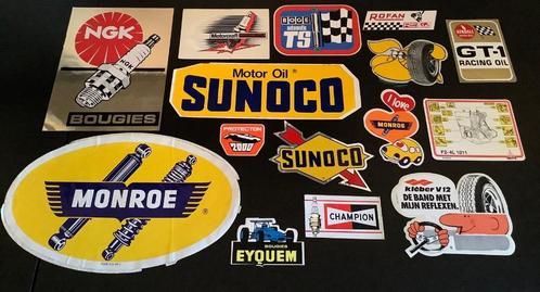 VINTAGE VERZAMELING STICKERS, SUNOCO,CHAMPION ,ENZ …, Verzamelen, Stickers, Auto of Motor, Ophalen
