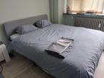 Lit double (2 oreilliers, 2 set de draps), Huis en Inrichting, Slaapkamer | Bedden, Ophalen, Blauw, Tweepersoons, 200 cm