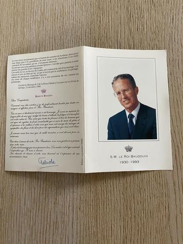  Carte funéraire  du roi Baudouin  beschikbaar voor biedingen