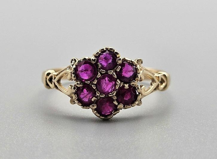 Bague vintage en or avec rubis de pierres précieuses. 2024/1, Bijoux, Sacs & Beauté, Bagues, Comme neuf, Femme, 18 à 19, Rouge