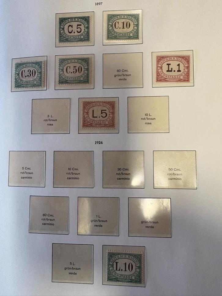 Postzegels San Marino Port en Pakketzegels 1897-1965, Postzegels en Munten, Postzegels | Europa | Italië, Postfris, Ophalen of Verzenden