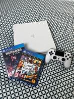 PS4 slim blanche 500go + GTA V (Edition Premium) & Watch Dog, Comme neuf, Avec 1 manette, 500 GB, Enlèvement ou Envoi