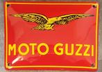 Moto Guzzi zwaar emaillen reclame bord motor auto olie USA, Ophalen of Verzenden, Zo goed als nieuw, Reclamebord