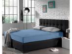 Sleeptime hotel hoeslaken blauw 160x200 katoen  NIEUW!!!, Deux personnes, Drap-housse ou Taie d'oreiller, Bleu, Enlèvement ou Envoi
