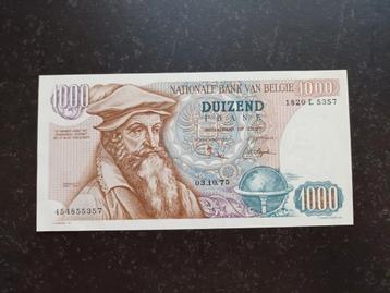 1000 francs Mercator 3-10-1975 de qualité supérieure, Timbres & Monnaies, Enlèvement ou Envoi, Billets en vrac