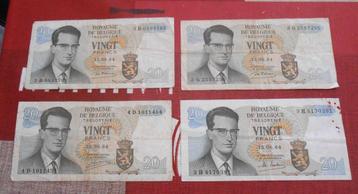 8 biljetten van 20 frank type Boudewijn - 1964 beschikbaar voor biedingen