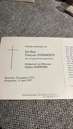 Op rust gesteld beroepsmilitair, Verzenden, Bidprentje