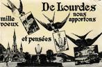 LOURDES     DE LOURDES NOUS APPORTONS MILLE VOEUX ET PENSEES, 1940 tot 1960, Frankrijk, Gelopen, Ophalen of Verzenden