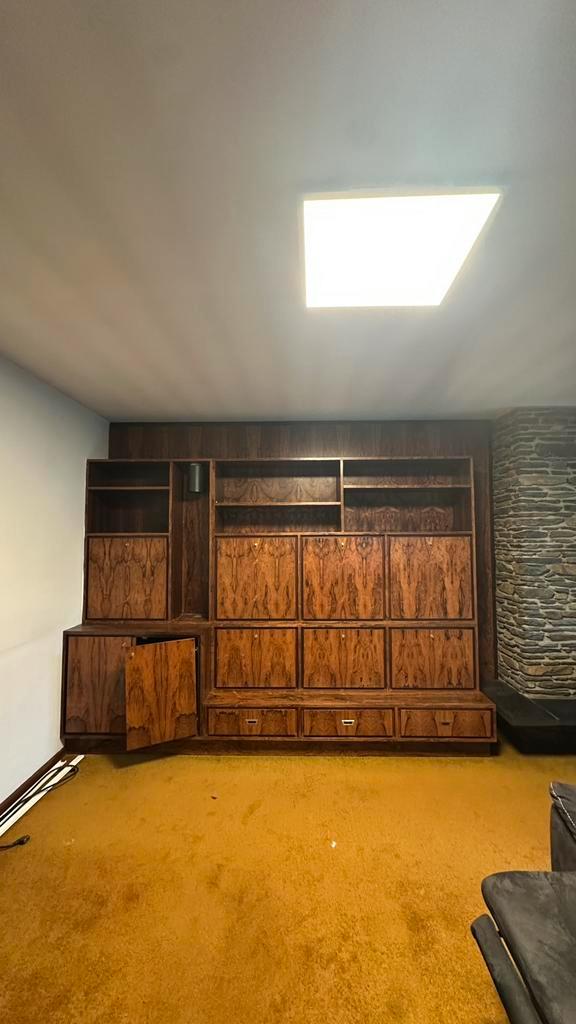 Prachtige 60’s maatkast in hout – vintage stijl, Maison & Meubles, Armoires | Armoires murales, Utilisé, 200 cm ou plus, 300 cm ou plus