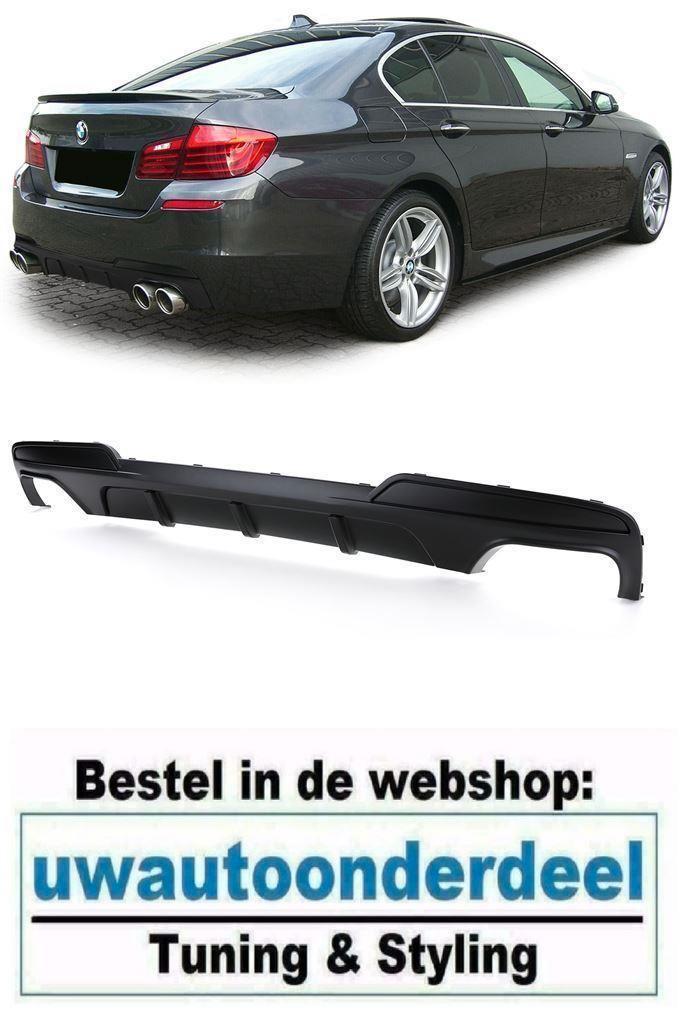 Diffuser Mat Zwart Dubbel Uitlaat Voor Bmw 5 serie F10 M Pak, Autos : Divers, Tuning & Styling, Envoi