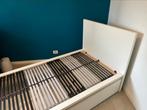 Bed wit 90x200 + lattenbodem als nieuw, Huis en Inrichting, Ophalen, Zo goed als nieuw, Wit