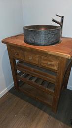Hardhouten wastafel / keukentafel ZONDER WASBAK., Ophalen