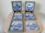 12 Antieke landelijke tegels Delfts Blauw, 18de/19de eeuws, Antiek en Kunst, Ophalen