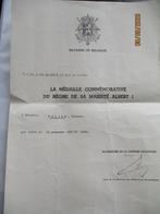 ABL. Oorkonde medaille Albert 1     197O, Verzamelen, Ophalen of Verzenden