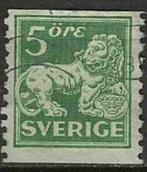 Zweden 1920/1924 - Yvert 123 - Leeuw - Gestempeld (ST), Timbres & Monnaies, Timbres | Europe | Scandinavie, Suède, Affranchi, Envoi