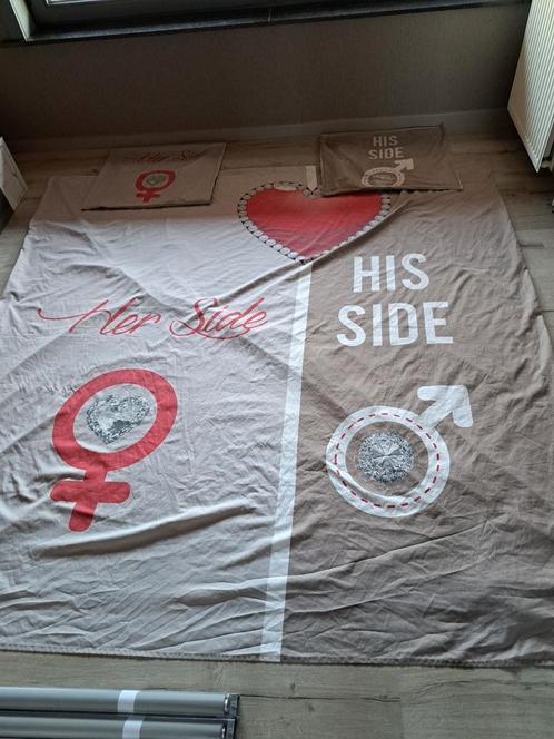 His side, her side dekbedovertrek, Huis en Inrichting, Slaapkamer | Beddengoed, Zo goed als nieuw, Dekbedovertrek, Tweepersoons