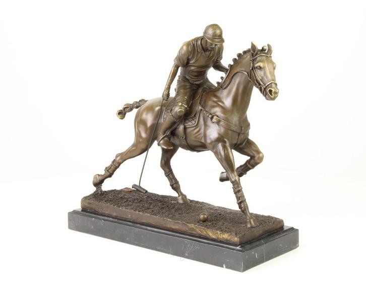 Bronzen Beeld van een Polospeler | Nieuw, Antiek en Kunst, Antiek | Brons en Koper, Brons, Verzenden