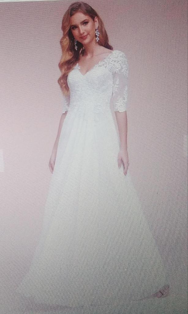 Trouwjurk, JJ's House, maat 42, Kleding | Dames, Trouwkleding en Trouwaccessoires, Zo goed als nieuw, Trouwjurk, Ophalen of Verzenden