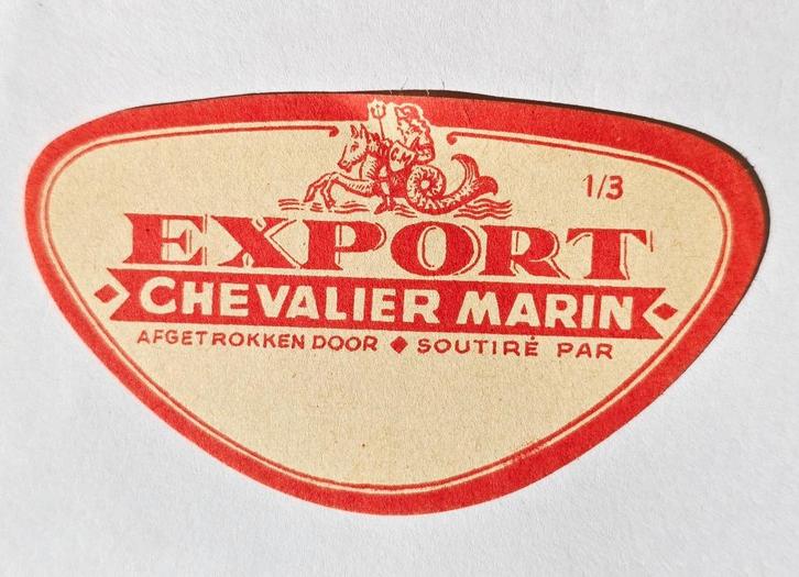 Export 1/3 Chevalier Marin Etiquette Bière Label 48, Verzamelen, Biermerken, Zo goed als nieuw, Overige typen, Overige merken