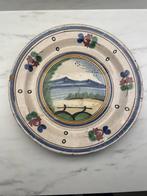 Grote aardewerken schaal - Landschapsdecor - Eind 18e/19e