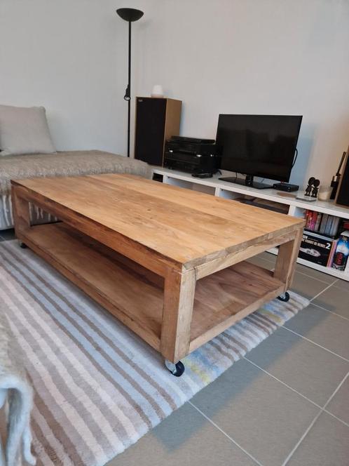 Salontafel in massief Sheesham hout, Huis en Inrichting, Tafels | Salontafels, Gebruikt, Minder dan 50 cm, 50 tot 100 cm, 100 tot 150 cm