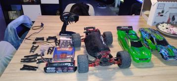 Traxxas rustler vxl 4x4 full alu batterie +chargeur, Échelle 1:10, Voiture off road, Enlèvement, Utilisé