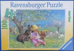 Puzzle Ravensburger Martine Un jour de printemps 100 pièces, Enlèvement ou Envoi, Plus de 50 pièces, Utilisé, 2 à 4 ans