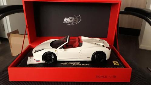 BBR 1/18 Ferrari 458 spider avus wit ZELDZAAMHEID!, Hobby en Vrije tijd, Modelauto's | 1:18, Zo goed als nieuw, Auto, Overige merken