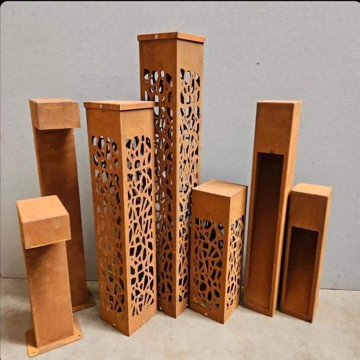 ‼️ -21 %‼️Lampes de jardin en acier Corten ‼️, Jardin & Terrasse, Éclairage extérieur, Neuf, Enlèvement