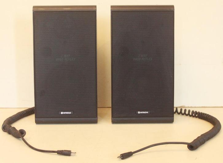 Vintage Hitachi Luidsprekers, Audio, Tv en Foto, Luidsprekerboxen, Zo goed als nieuw, Front, Rear of Stereo speakers, 60 tot 120 watt