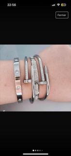 Zilveren oorstekerarmband, Handtassen en Accessoires, Armbanden, Ophalen of Verzenden, Nieuw, Zilver, Staal