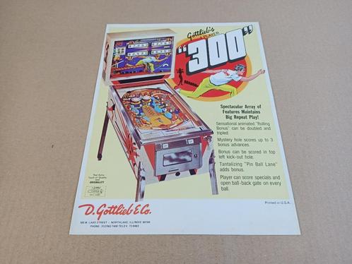 Flyer: Gottlieb 300 (1975) Flipperkast, Verzamelen, Automaten | Flipperkasten, Flipperkast, Gottlieb, Verzenden