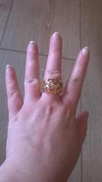 Rosékleurige ring met vlinders, Bijoux, Sacs & Beauté, Bagues, Comme neuf, Rose, 18 à 19, Femme