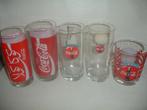 5 Coca Cola glazen, verschillend, voor € 3,00, Ophalen of Verzenden, Zo goed als nieuw, Frisdrankglas