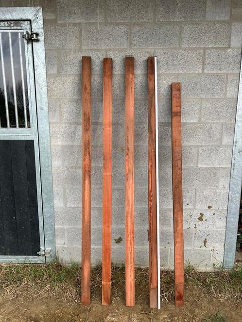 Balkjes/ planken in hardhout Moabi voor tuinafscheiding, Tuin en Terras, Palen, Balken en Planken, Nieuw, Balken, 180 tot 250 cm
