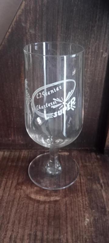 Brasserie bier antiek glas Grenier Charleroi beschikbaar voor biedingen