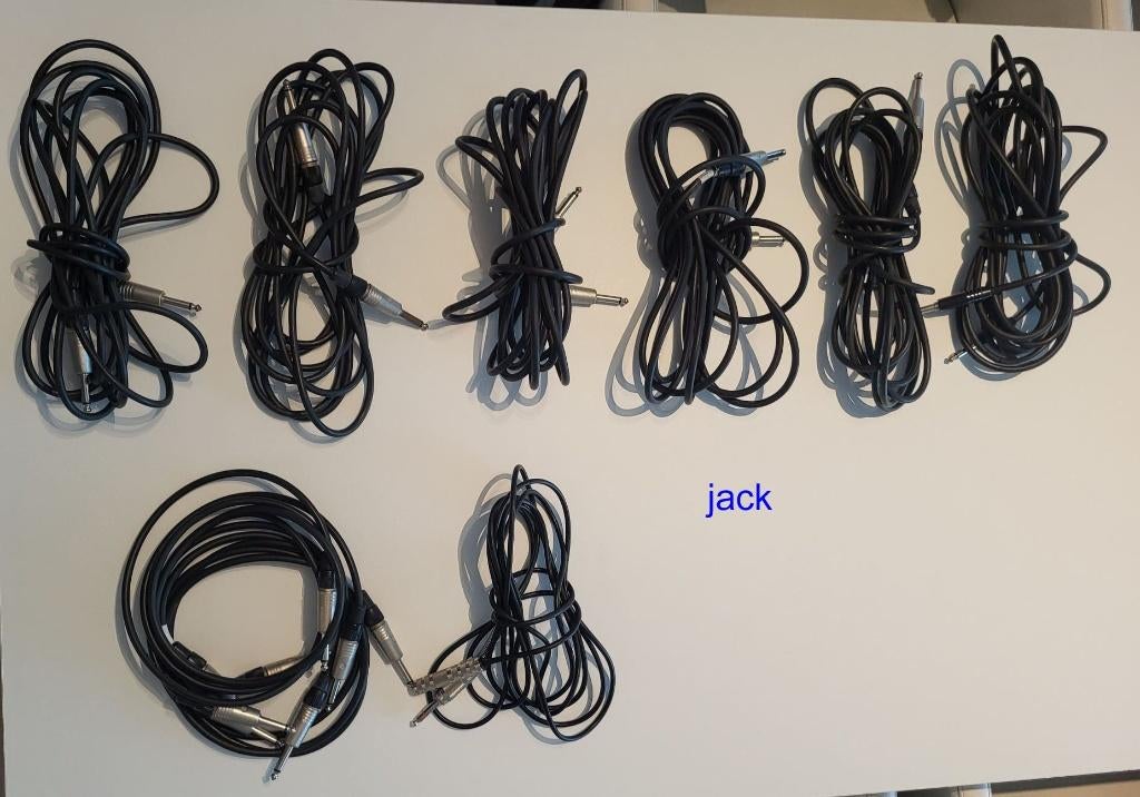Set kabels (jack 6,3 en XLR), Muziek en Instrumenten, Ophalen, Gebruikt, Instrument