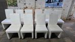 10 wit lederen stoelen op wieltjes, Enlèvement, Blanc, Cuir, Cinq, Six Chaises ou plus