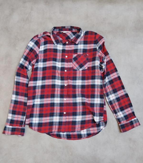 Stoer geruit hemd H&M rood-blauw – maat 164, Kinderen en Baby's, Kinderkleding | Maat 164, Zo goed als nieuw, Meisje, Overhemd of Blouse