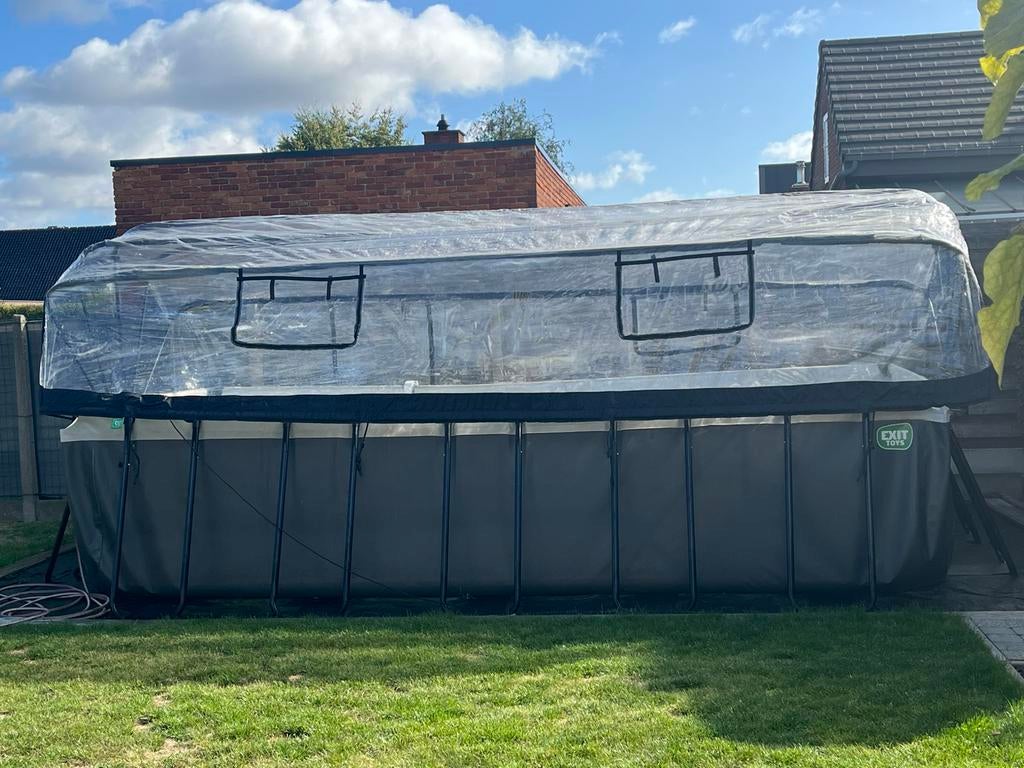 Zwembad met zandfilter en overkapping, Ophalen, Gebruikt, 200 tot 300 cm, 80 tot 120 cm