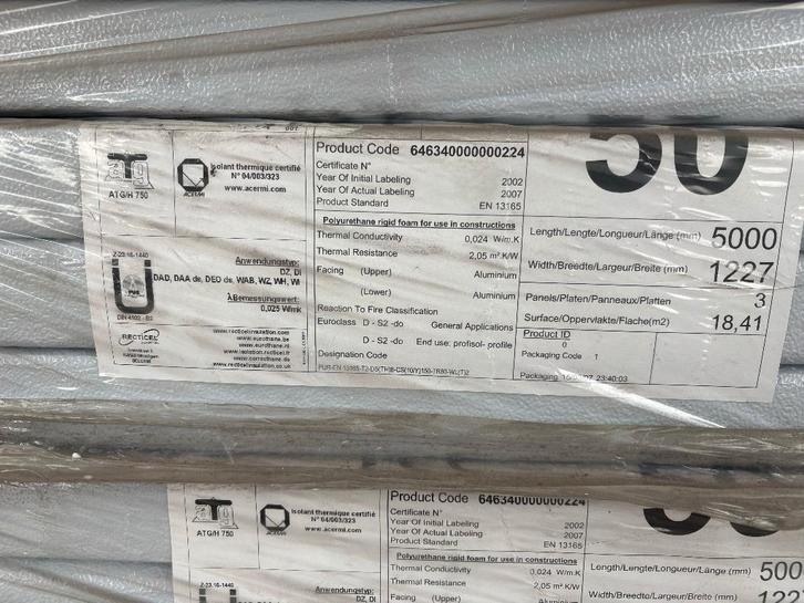 panneau isolant pour mur ou plafond, le prix est au M2, Bricolage & Construction, Isolation & Étanchéité, Comme neuf, Isolation des murs