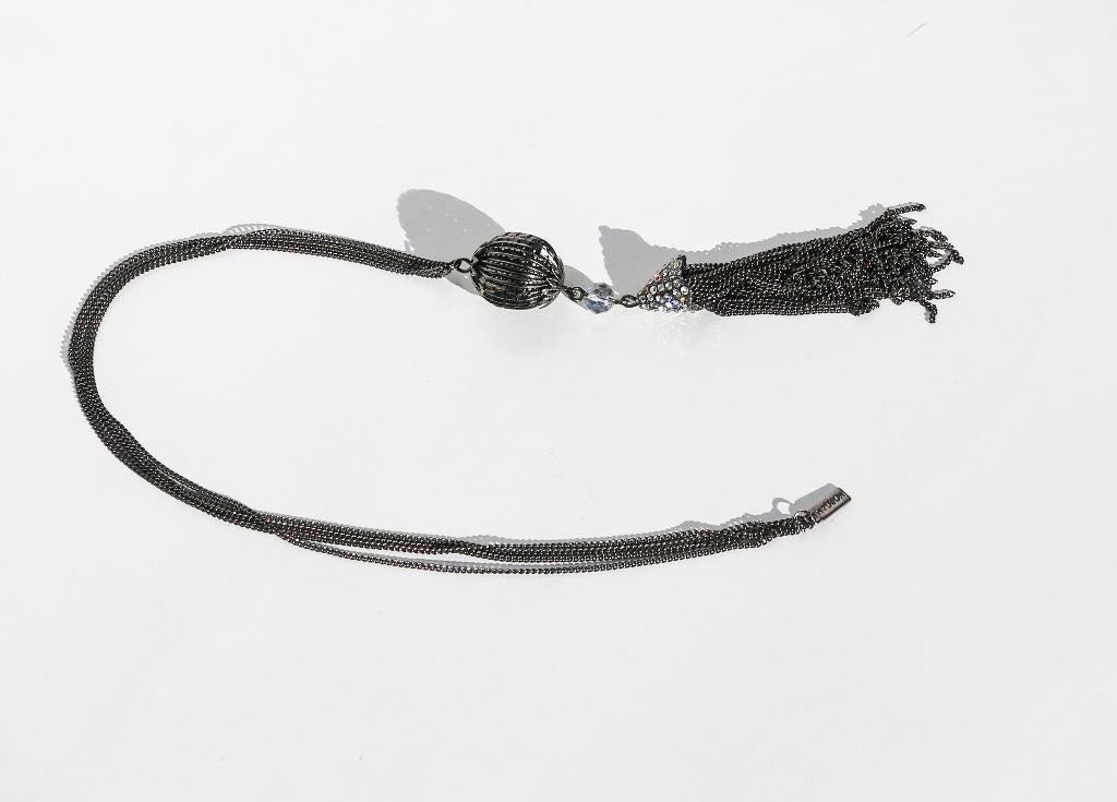 Splendide sautoir argenté, Enlèvement ou Envoi, Comme neuf, Argent, Argent