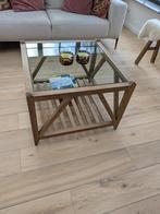 Salontafel eik met glas, Huis en Inrichting, Ophalen, Glas