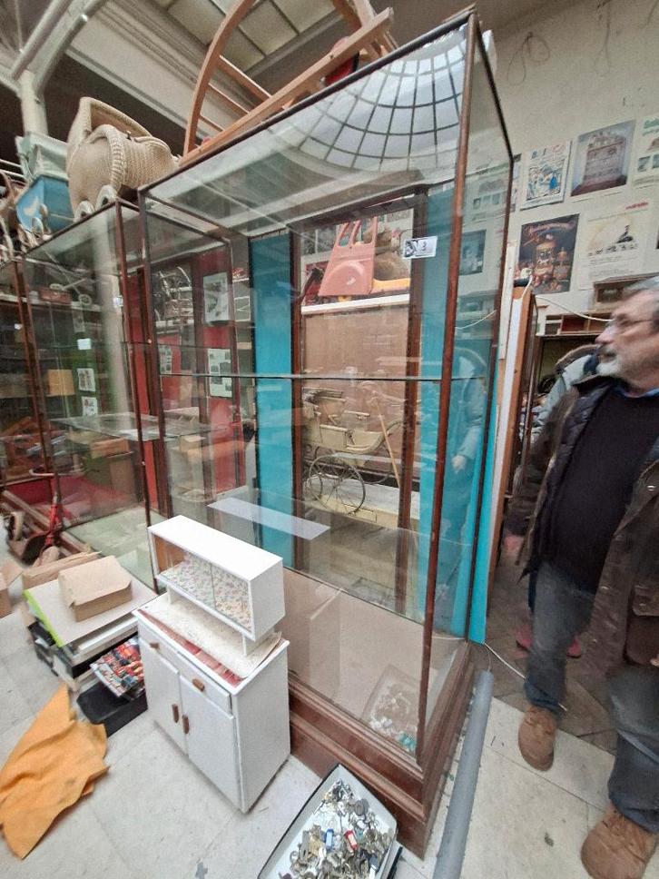 Vitrine ancienne verre et bois, Huis en Inrichting, Kasten | Vitrinekasten, Gebruikt, 200 cm of meer, 100 tot 150 cm, 50 tot 75 cm